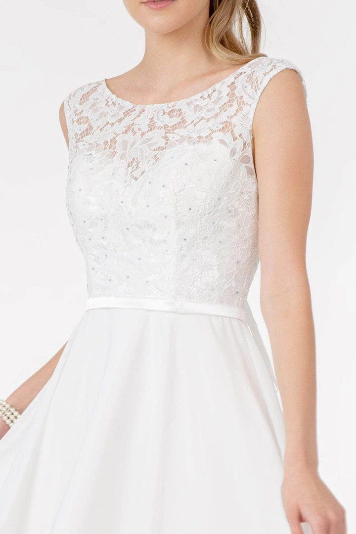 Elizabeth K - GS2807 Lace Bodice Corset Back Chiffon Dress 20 Elizabeth K - GS2807 Lace Bodice Corset Back Chiffon Dress