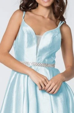 Elizabeth K - GS2843 A-Line Satin Cocktail Dress With Beaded Waistband 24 Elizabeth K - GS2843 A-Line Satin Cocktail Dress With Beaded Waistband