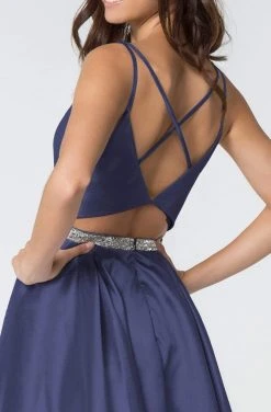 Elizabeth K - GS2843 A-Line Satin Cocktail Dress With Beaded Waistband 29 Elizabeth K - GS2843 A-Line Satin Cocktail Dress With Beaded Waistband