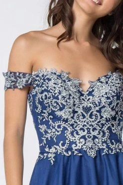 Elizabeth K - GS2862 Embroidered Off-Shoulder A-Line Dress 9 Elizabeth K - GS2862 Embroidered Off-Shoulder A-Line Dress