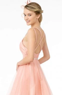 Elizabeth K - GS2866 Ruched V-Neck A-Line Cocktail Dress