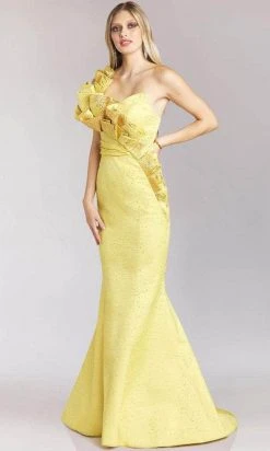 Feriani Couture 18152 - Ruffled One-Shoulder Mermaid Gown