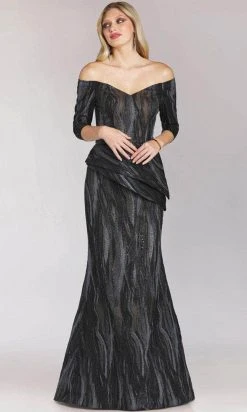 Feriani Couture 18212 - Off-Shoulder Quarter Trumpet Dress