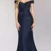 Feriani Couture 18214 - Off-Shoulder Metallic Trumpet Dress