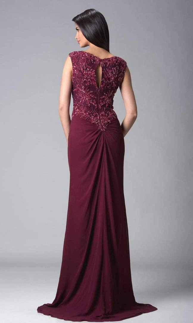 Feriani Couture - 18402 Embellished Cap Sleeve Column Gown 4 Feriani Couture - 18402 Embellished Cap Sleeve Column Gown