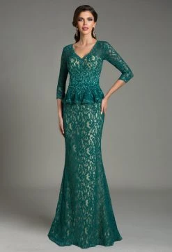 Feriani Couture - 18512 Peplum Lace Evening Gown