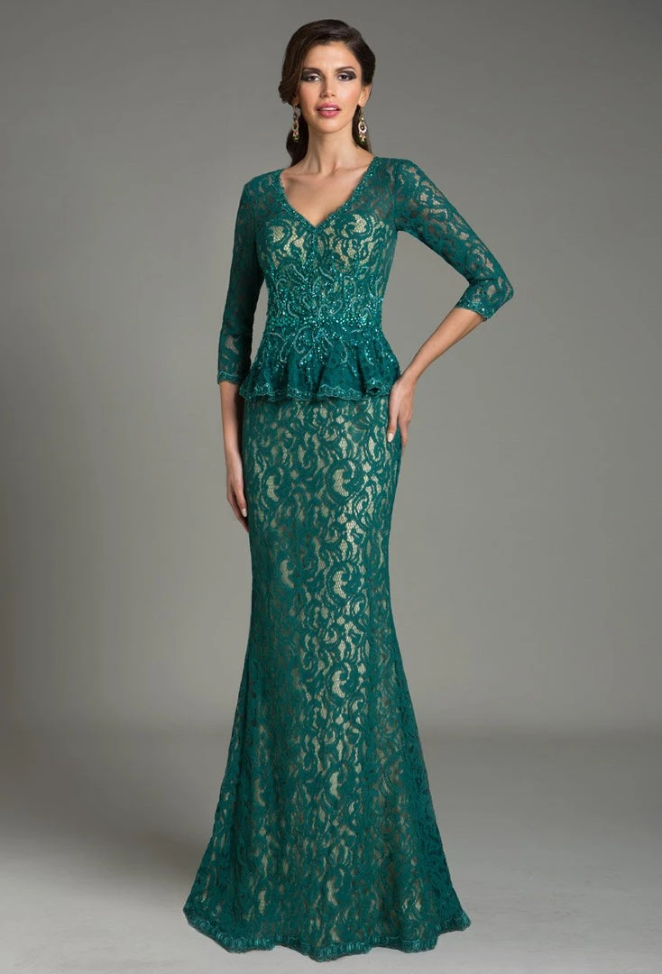 Feriani Couture - 18512 Peplum Lace Evening Gown 3 Feriani Couture - 18512 Peplum Lace Evening Gown