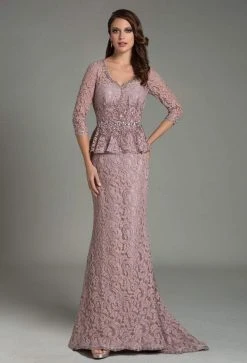 Feriani Couture - 18512 Peplum Lace Evening Gown 10 Feriani Couture - 18512 Peplum Lace Evening Gown
