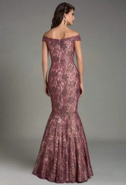 Feriani Couture - 18513 Off Shoulder Lace Floral Mermaid Gown