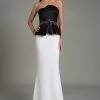 Feriani Couture - 18523 Strapless Embellished Peplum Long Gown