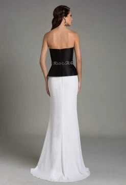 Feriani Couture - 18523 Strapless Embellished Peplum Long Gown