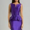 Feriani Couture - 18558 Bejeweled Peplum Cocktail Dress