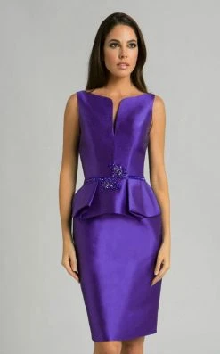 Feriani Couture - 18558 Bejeweled Peplum Cocktail Dress