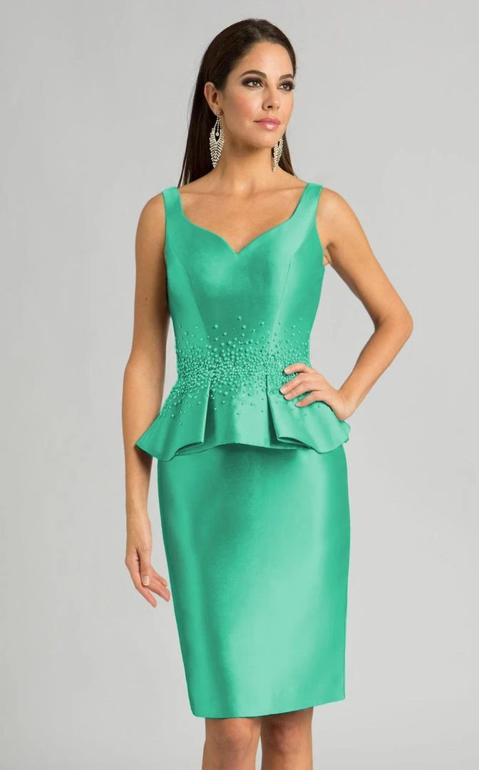 Feriani Couture - 18559 Pearls And Peplum Cocktail Dress 6 Feriani Couture - 18559 Pearls And Peplum Cocktail Dress