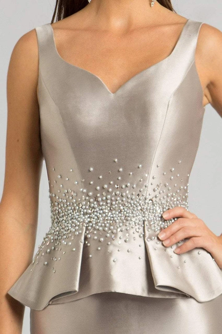 Feriani Couture - 18559 Pearls And Peplum Cocktail Dress 5 Feriani Couture - 18559 Pearls And Peplum Cocktail Dress