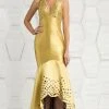 Feriani Couture - 18575 Sleeveless Deep V-Neck Trumpet Dress 1 Feriani Couture - 18575 Sleeveless Deep V-Neck Trumpet Dress