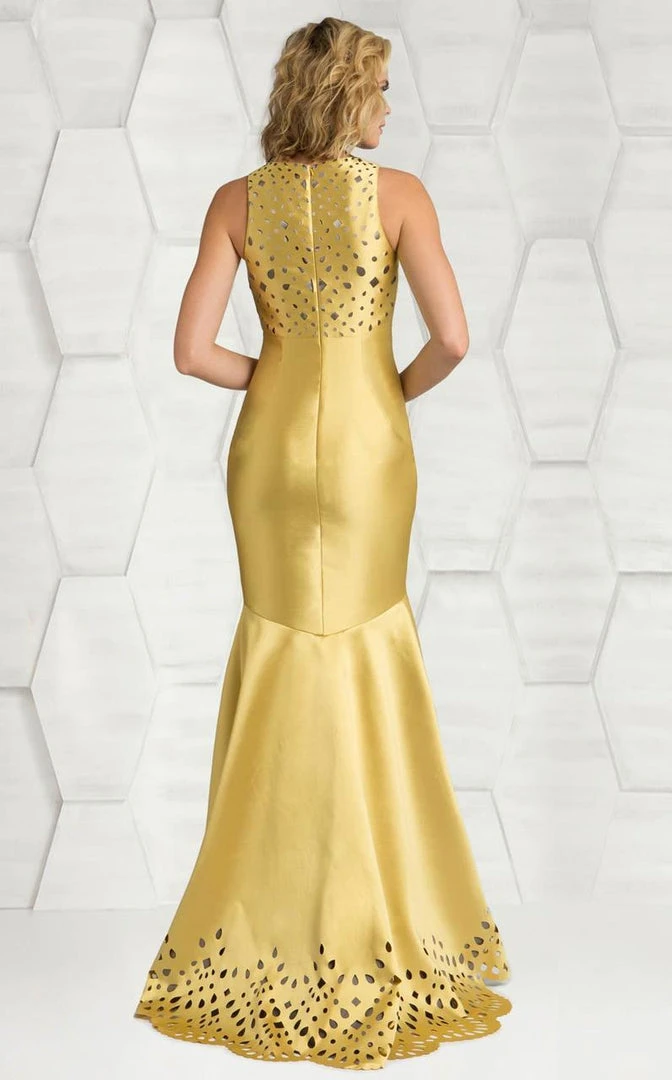 Feriani Couture - 18575 Sleeveless Deep V-Neck Trumpet Dress 4 Feriani Couture - 18575 Sleeveless Deep V-Neck Trumpet Dress