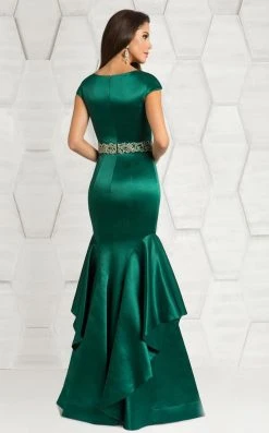 Feriani Couture - 18582 Ruffled Deep V-Neck Mermaid Dress 7 Feriani Couture - 18582 Ruffled Deep V-Neck Mermaid Dress