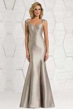 Feriani Couture - 18609 Beaded Cap Sleeve Mermaid Dress