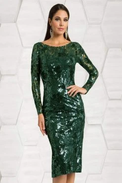 Feriani Couture - 18613 Embroidered Bateau Sheath Dress