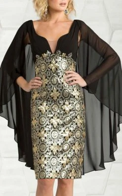 Feriani Couture - 18631 Amazing Cocktail Dress With Cape 6 Feriani Couture - 18631 Amazing Cocktail Dress With Cape