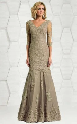 Feriani Couture - 18633 Lace V-neck Mermaid Dress