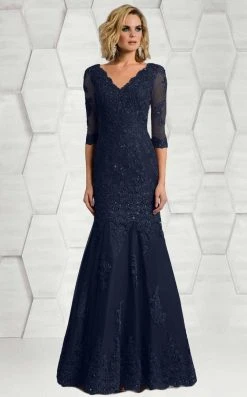 Feriani Couture - 18633 Lace V-neck Mermaid Dress