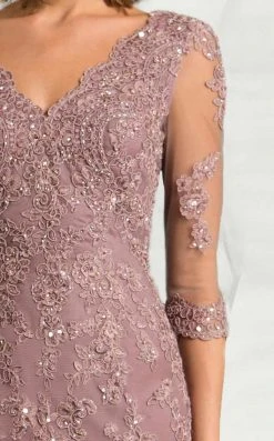 Feriani Couture - 18633 Quarter Sleeve Lace V-neck Mermaid Dress - 1 Pc Champange In Size 16 And 1 Pc Navy In Size 14 Available 8 Feriani Couture - 18633 Quarter Sleeve Lace V-neck Mermaid Dress - 1 Pc Champange In Size 16 And 1 Pc Navy In Size 14 Available