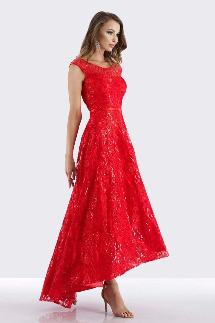 Feriani Couture - 18650 Cap Sleeve Embroidered High Low Gown 6 Feriani Couture - 18650 Cap Sleeve Embroidered High Low Gown