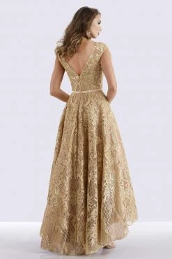 Feriani Couture - 18650 Cap Sleeve Embroidered High Low Gown 7 Feriani Couture - 18650 Cap Sleeve Embroidered High Low Gown