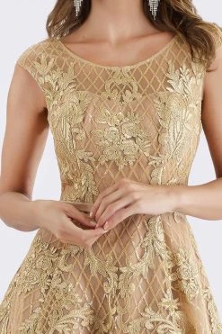 Feriani Couture - 18650 Cap Sleeve Embroidered High Low Gown 8 Feriani Couture - 18650 Cap Sleeve Embroidered High Low Gown