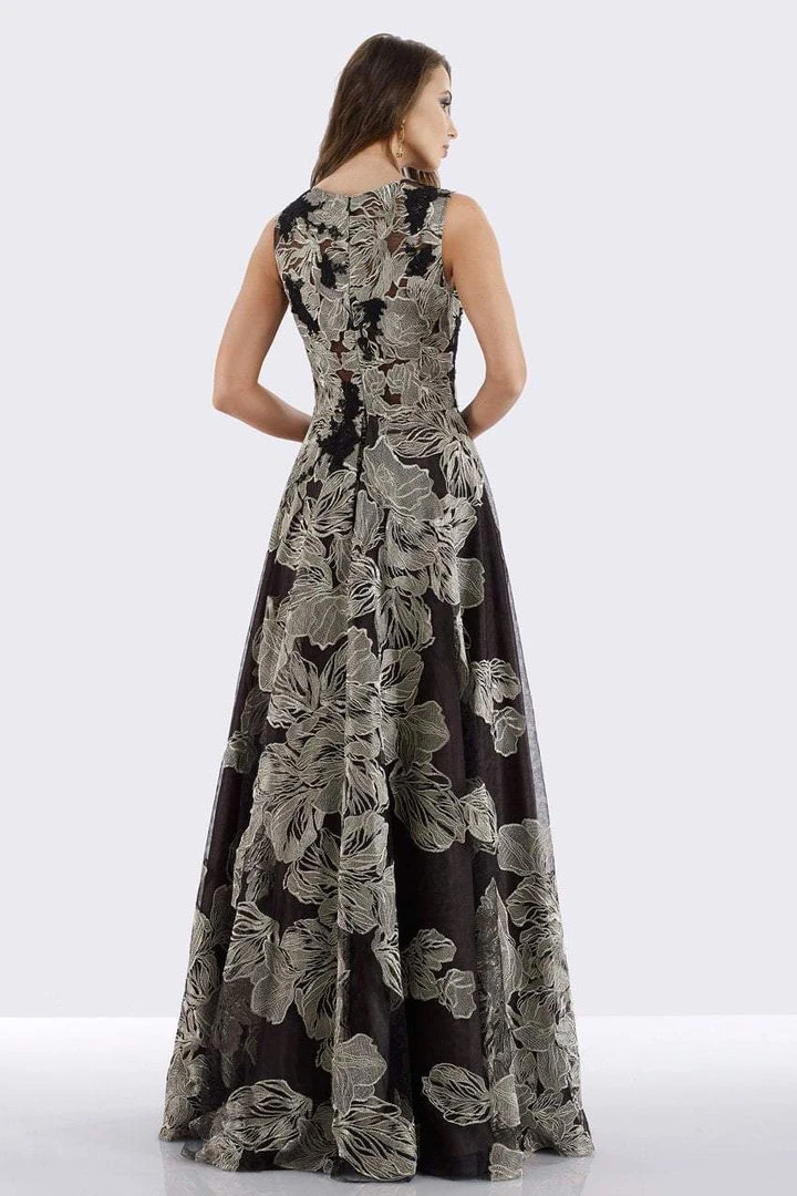 Feriani Couture - 18652 Appliqued Sleeveless Floral Overskirt Gown 4 Feriani Couture - 18652 Appliqued Sleeveless Floral Overskirt Gown