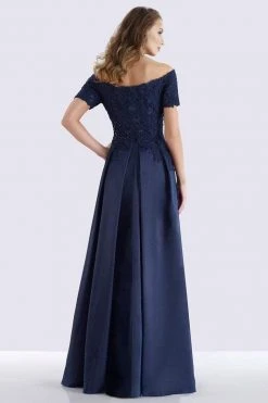 Feriani Couture - 18657 Beaded Off Shoulder Pleated Evening Gown