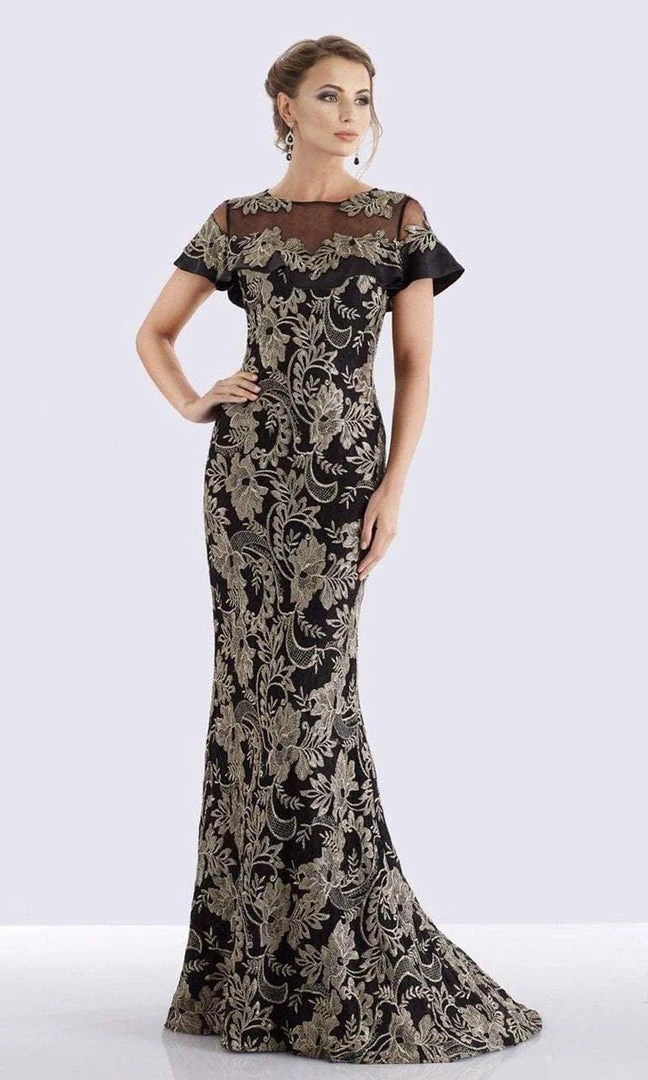 Feriani Couture - 18659 Embroidered Illusion Ruffled Evening Dress 3 Feriani Couture - 18659 Embroidered Illusion Ruffled Evening Dress