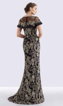 Feriani Couture - 18659 Embroidered Illusion Ruffled Evening Dress