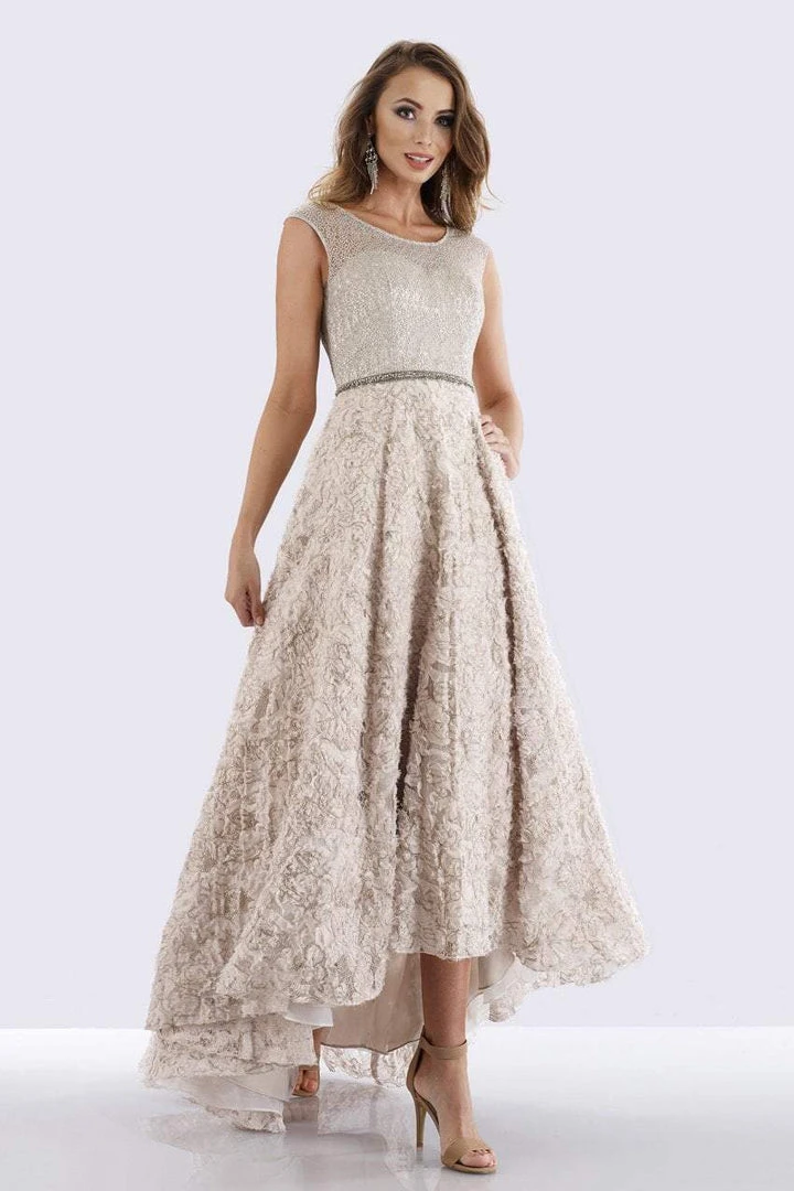 Feriani Couture - 18662 Fitted Cap Sleeves High Low Evening Dress 3 Feriani Couture - 18662 Fitted Cap Sleeves High Low Evening Dress