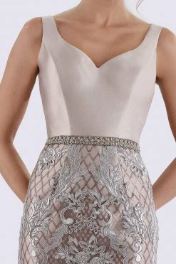 Feriani Couture - 18690 Knee Length Sleek Embroidered Lattice Dress 7 Feriani Couture - 18690 Knee Length Sleek Embroidered Lattice Dress