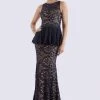 Feriani Couture - 18692 Beaded Lace Peplum Evening Dress