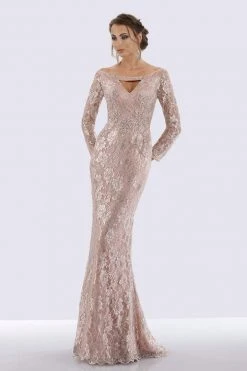 Feriani Couture - 18727 Floral Lace Off-Shoulder Sheath Dress