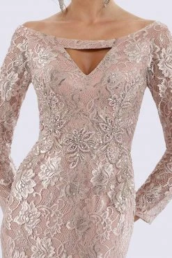 Feriani Couture - 18727 Floral Lace Off-Shoulder Sheath Dress