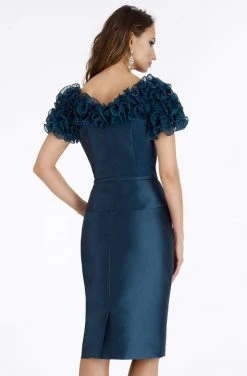 Feriani Couture - 18750 Ruffle Neck And Sleeves Cocktail Dress