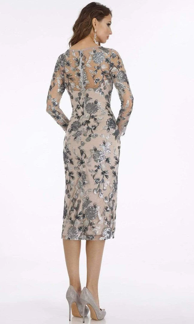 Feriani Couture - 18853 Bateau Long Sleeves Cocktail Dress 4 Feriani Couture - 18853 Bateau Long Sleeves Cocktail Dress