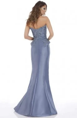 Feriani Couture - 18873 Strapless Embroidered Peplum Accent Gown