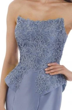 Feriani Couture - 18873 Strapless Embroidered Peplum Accent Gown