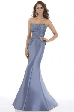Feriani Couture - 18873 Strapless Embroidered Peplum Accent Gown