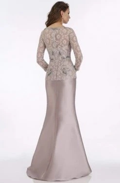 Feriani Couture - 18877 Floral Beaded Lace Peplum Mermaid Gown