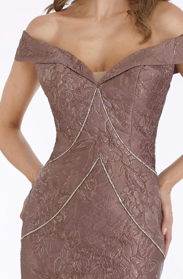 Feriani Couture - 18879 Gilt-Ornate Floral Brocade Mermaid Gown 5 Feriani Couture - 18879 Gilt-Ornate Floral Brocade Mermaid Gown