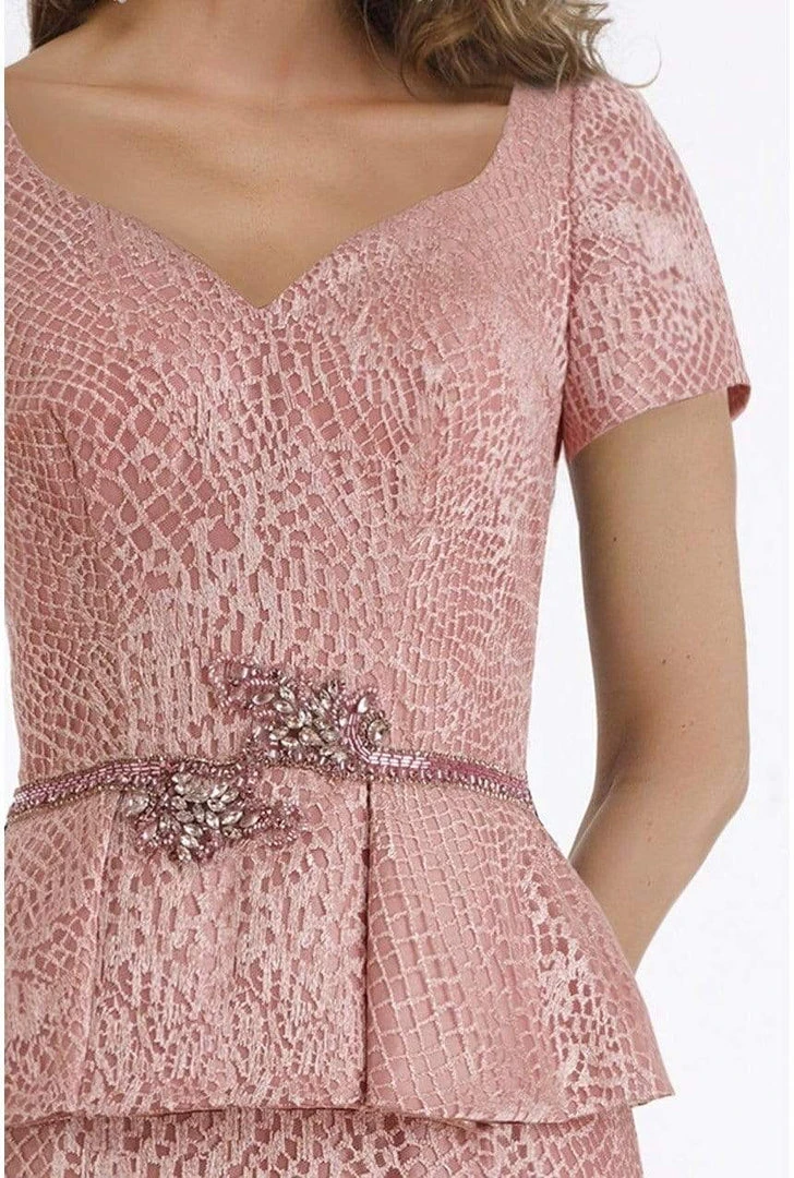 Feriani Couture - 18890 V-Neck Short Sleeves Peplum Cocktail Dress 5 Feriani Couture - 18890 V-Neck Short Sleeves Peplum Cocktail Dress