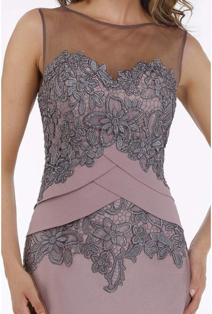 Feriani Couture - 18913 Floral Embroidered Sheer Bateau Mermaid Dress 5 Feriani Couture - 18913 Floral Embroidered Sheer Bateau Mermaid Dress