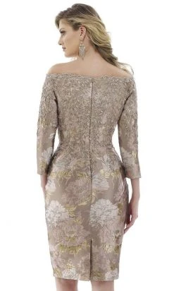 Feriani Couture - 20107 Embroidered Off Shoulder Fitted Dress